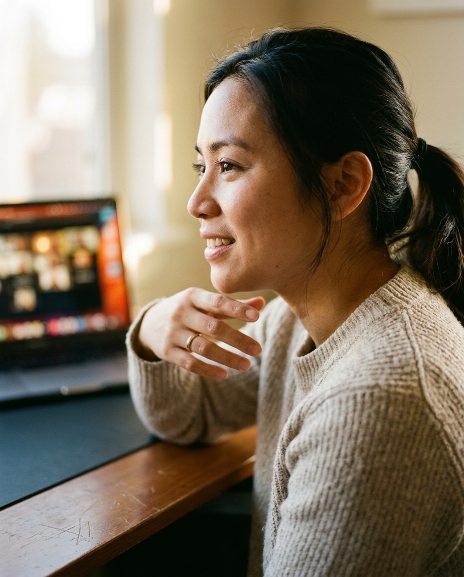 Filipino VA on Zoom-call with client